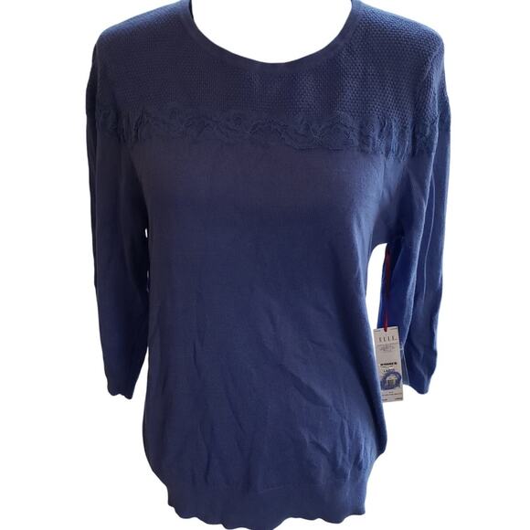 ELLE L blue, long sleeve, tee shirt - Picture 1 of 8